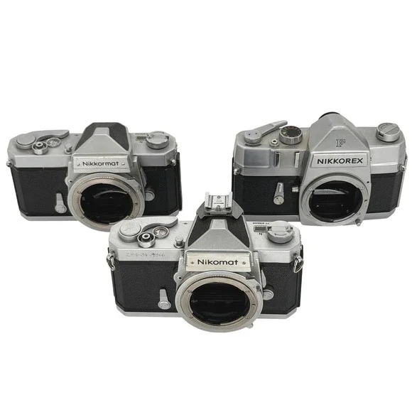 Vintage Nikon 35mm SLR Camera Body Lot Nikkorex F‎ Nikkormat FT Nikomat FT PARTS