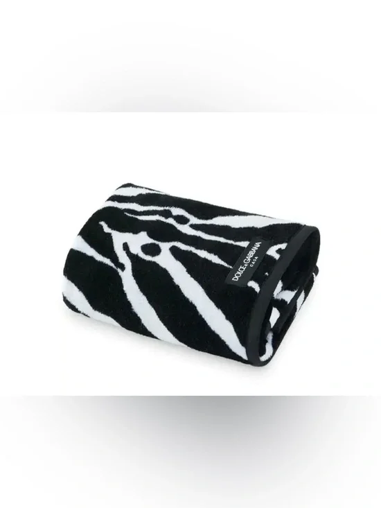 NWT Dolce and Gabanna Casa zebra print 100% cotton Terry guest towel