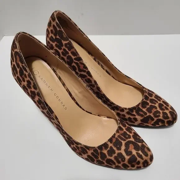 LC Lauren Conrad Leopard Print‎ Heels Size 7.5