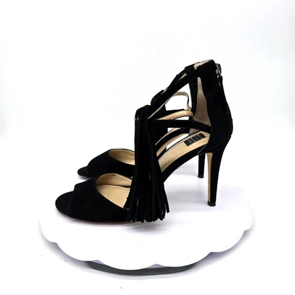 White House Black Market Shoes Women 7.5M Delilah Suede Fringe Heels