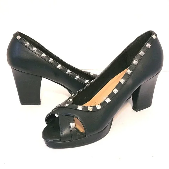 9M Comfortview Biker Leather Look & Metal Studs 3