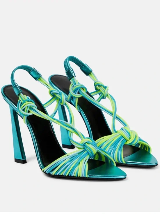 New Saint Laurent 120mm Gippy knot-detail sandals 39 $1,450