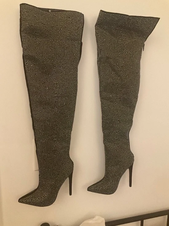 Thigh High Rhinestone boots