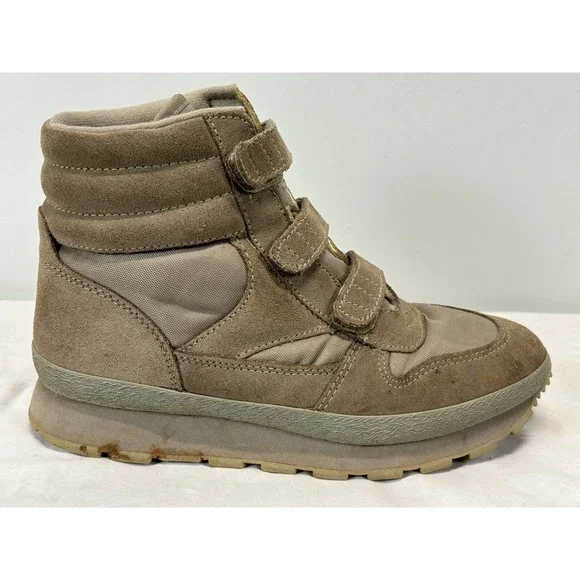 Vtg Women's L.L. Bean Sherpa Lined Boots High Top Shoes Sz 8 N Hook And Loop