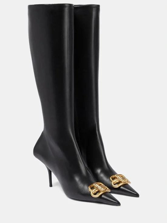 Balenciaga Knife BB leather knee-high boots