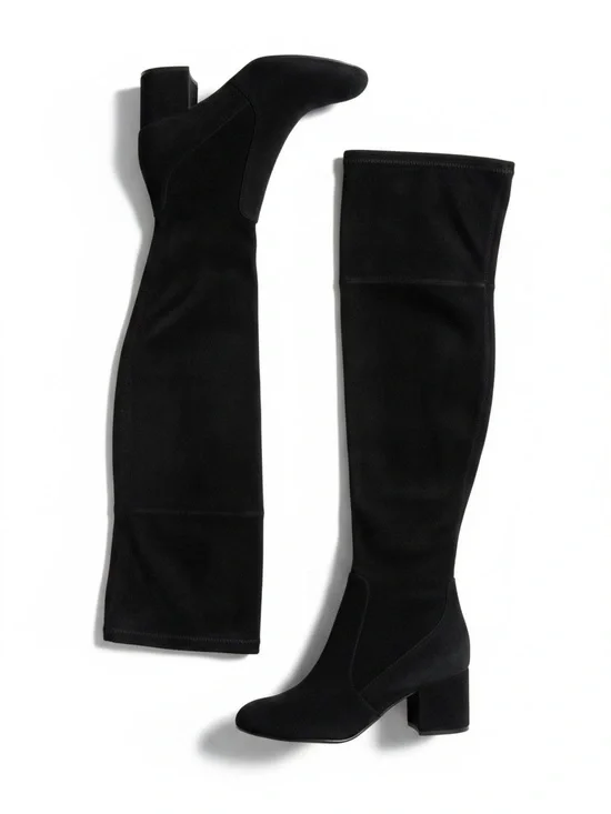 Sam Edelman Black Suede Over the Knee Block Heel Tall Boots Size 8.5