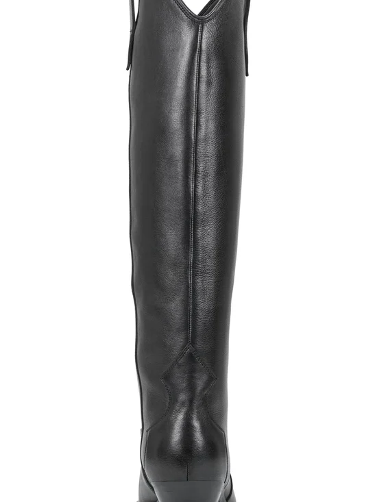 Black Leather Knee-High Women's Riding Boots