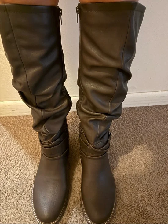 White Mountain Brown Slouch Knee high Boots