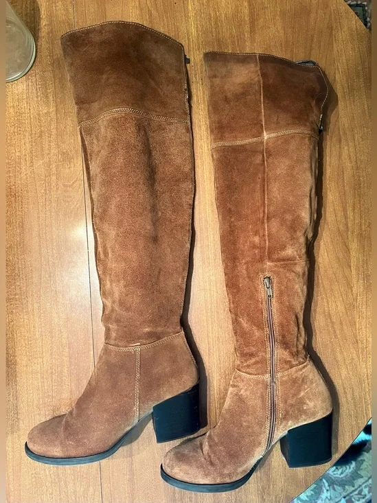 Steve Madden Orabela Suede Knee-High Block Heel Boots