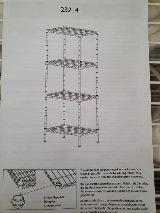 Metal Wire 4-Tier Wall Shelf Organizer - White