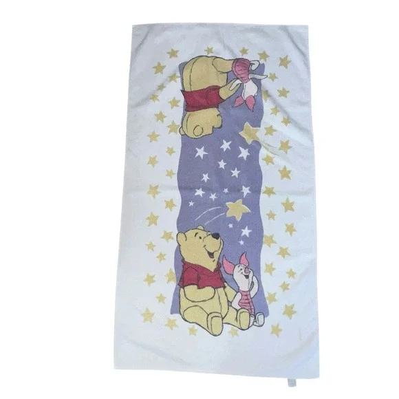 Vintage 90s Franco Winnie The Pooh & Friends Piglet Pool Beach Bath Towel Cotton