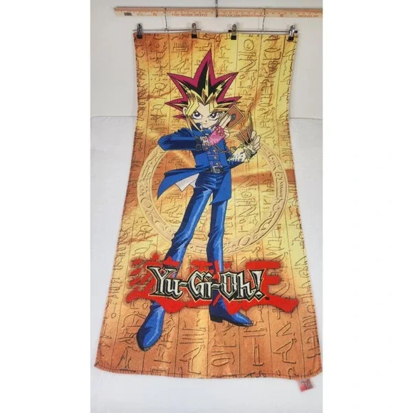 Vintage Yu-Gi-Oh Yami Yugi Beach Towel 100% Cotton Franco Anime 1996 28x56