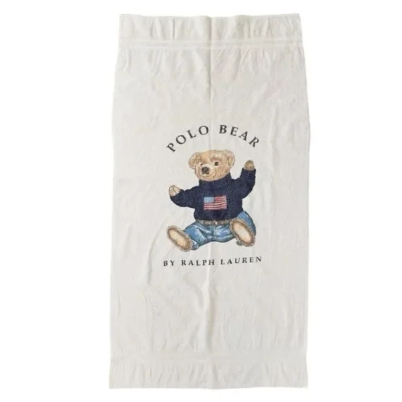 Vintage Ralph Lauren Polo Bear Beach Bath Towel Made In USA