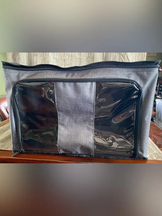 #2 THIRTY-ONE DOUBLE ZIP STORAGE BIN— CHARCOAL CROSSHATCH