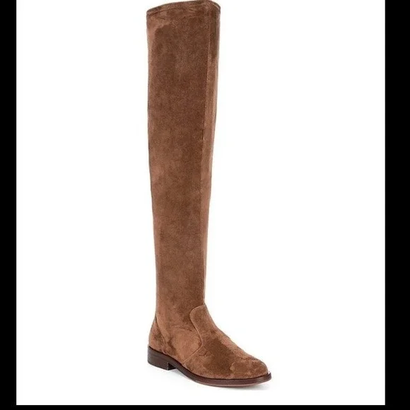 NEW Antonio Melani Leenna vegan‎ suede Over The Knee Flat Boots Size 5.5 brown