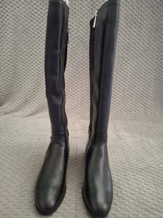 Michael Kors Hamilton Black Leather Tall Boots Size 5.5M