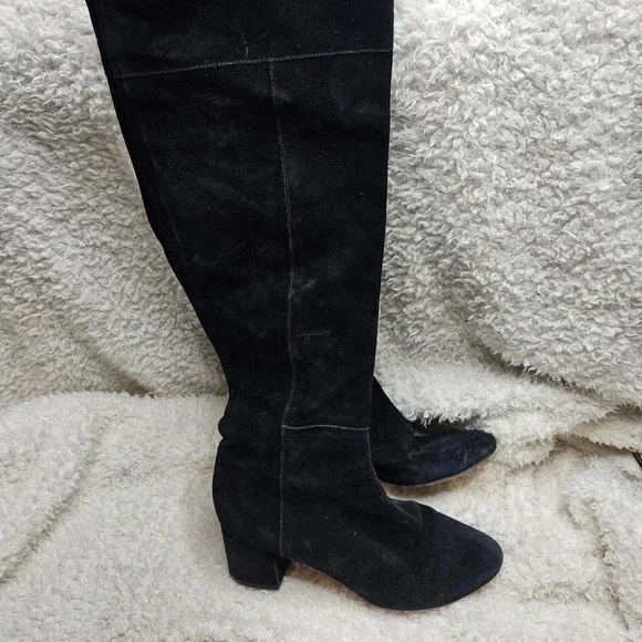 Club Monaco Andreea Black Suede Leather Over the Knee Boots sz‎ 39