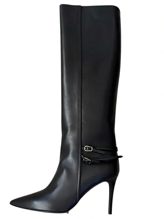 DOROTHEE SCHUMACHER “On Point” Black Leather Knee-High Boots | EU 41