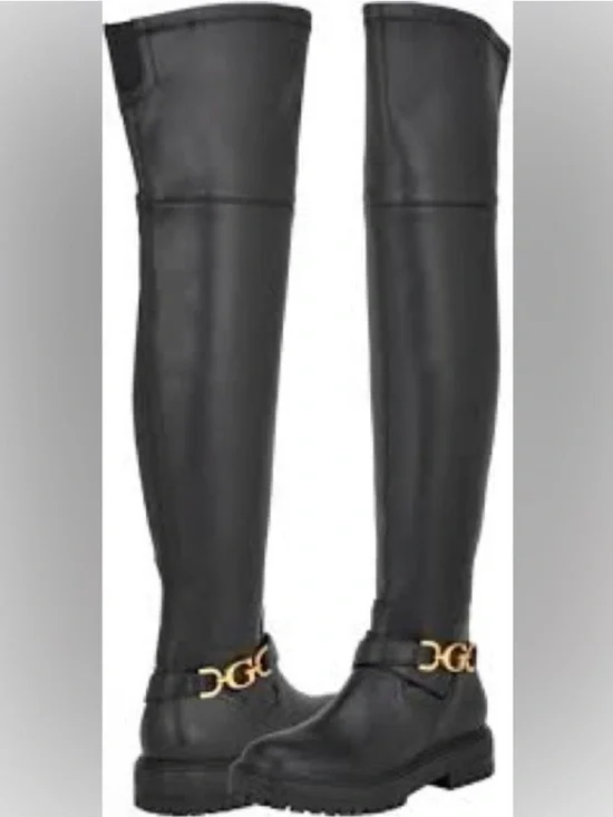 NWOT Guess Jellio Black Over-the-Knee Lug Sole Boots Size 7