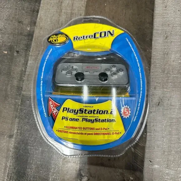 Madcatz RetroCon Playstation 2 PS2‎ Controller Brand New Sealed Retro Con Silver