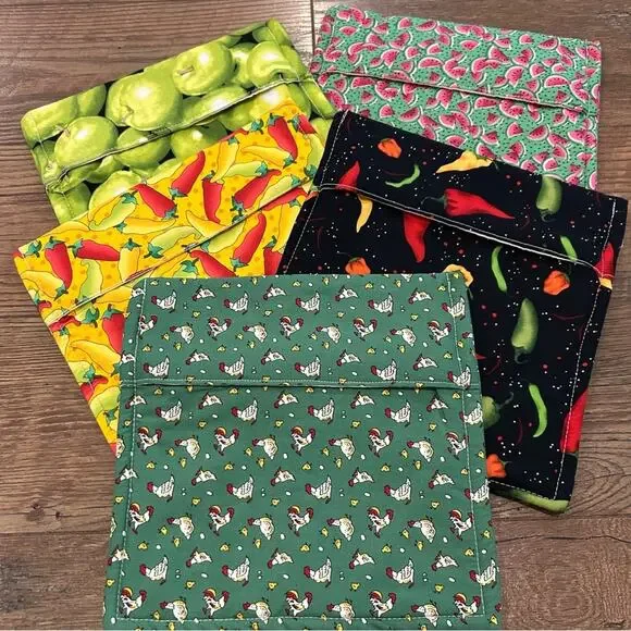 Lot of 5 Handmade Storage Bags