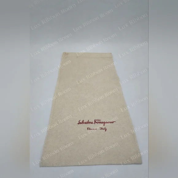 SALVATORE FERRAGAMO Dust Bag 13.75x9 Natural Canvas Florence Italy EUC