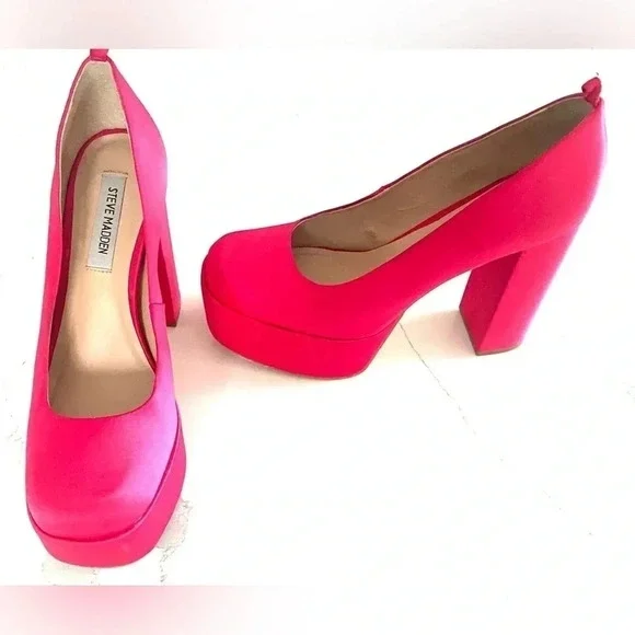 Steve Madden Artem Pump Platform Fuchsia Pink Barbie Doll‎ GUC Women's 8.5