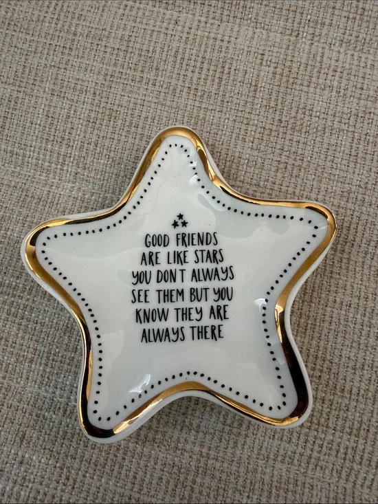 Gold-Trim White Star Tray