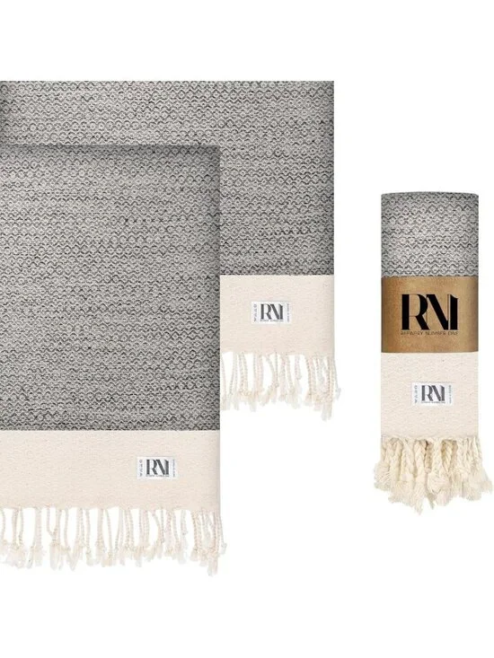 Set of 2 Decorative Hand Towels - 18x40 Inch Peshtemal for Bath, Kitchen & Yoga