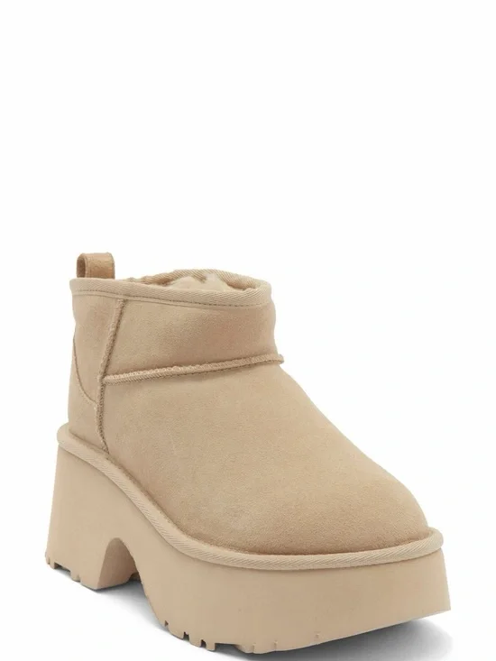 UGG Women's Beige Platform Ankle Boots