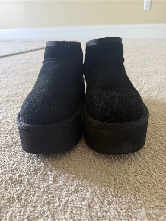 UGG Black Platform Slip-On Clogs