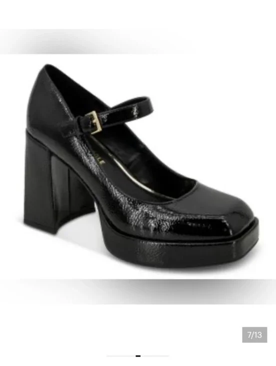 Kenneth Cole Black Patent Platform Mary Jane Pump