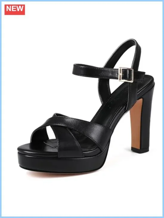 Women's Chunky Heel Platform Sandals Ankle Strap Wedge Heels