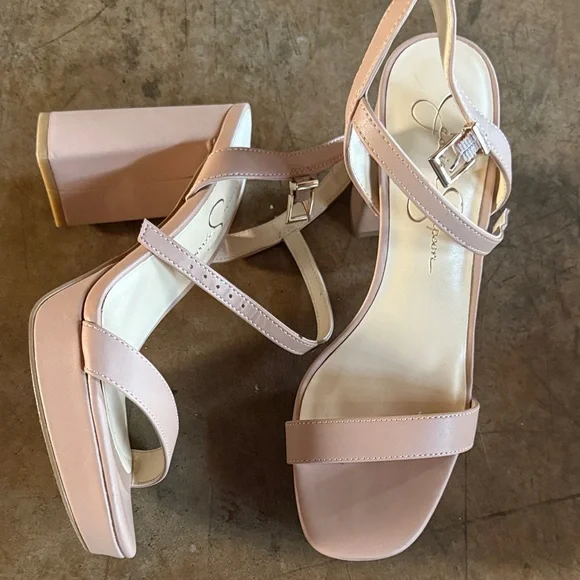 Jessica Simpson Sendinal Blush Pink Platform Sandals 7.5
