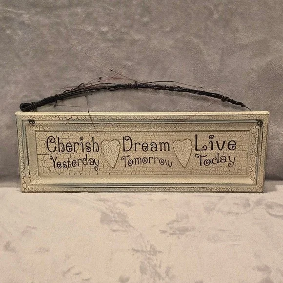 Ohio Wholesale Inc Cherish Dream Live Wood Wall Sign Crackle Finish Farmhouse