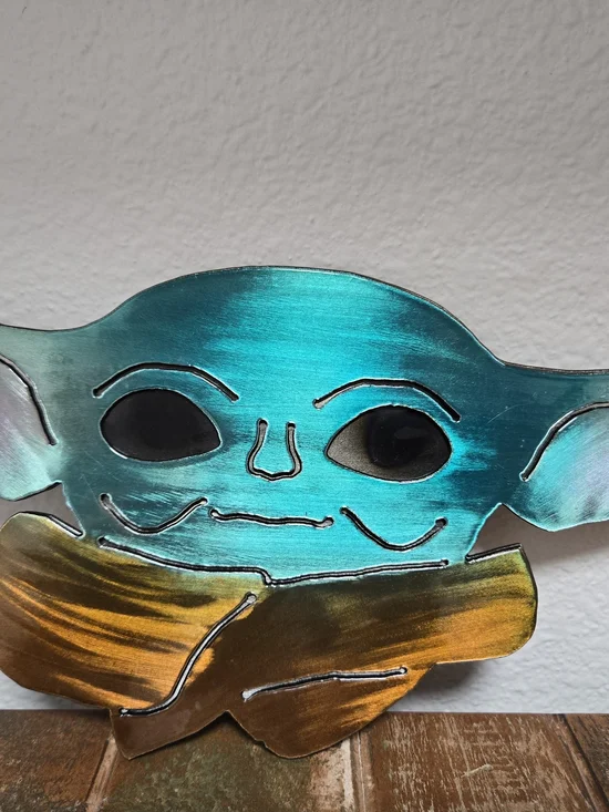 Handmade Star Wars Grogu The Child Metal Steel Fabrication Wall Art