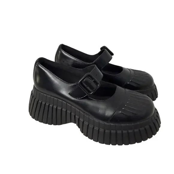 Camper BCN Leather Mary Jane Shoes Womens Size 7.5 Chunky Platform Lug Sole 38