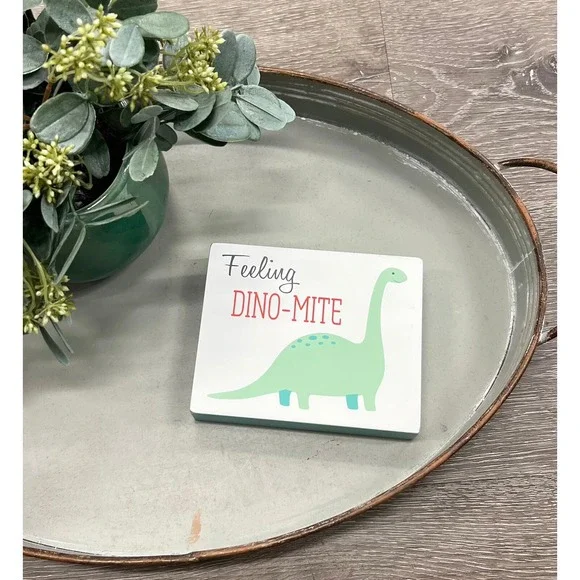 Feeling Dino-mite Bedroom‎ Decor Block Dinosaur Plaque Decor 5