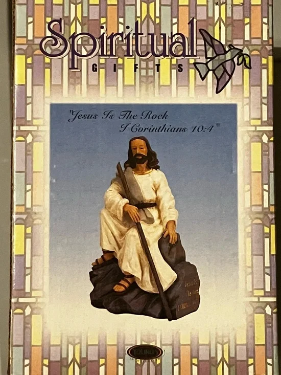 New in box Beautiful Jesus Is The Rock Centerpiece- White, Brown