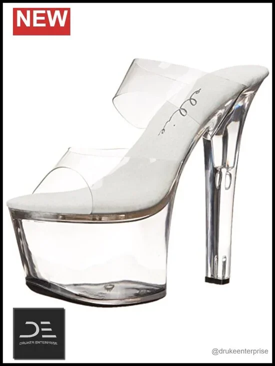 Platform Sandals High Heel Rhinestone Ankle Strap Open Toe