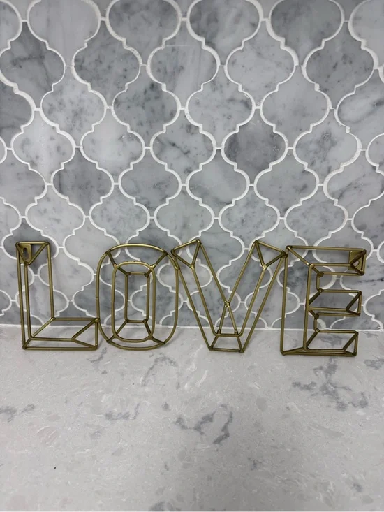 LOVE Wire Word Wall Decor in Gold