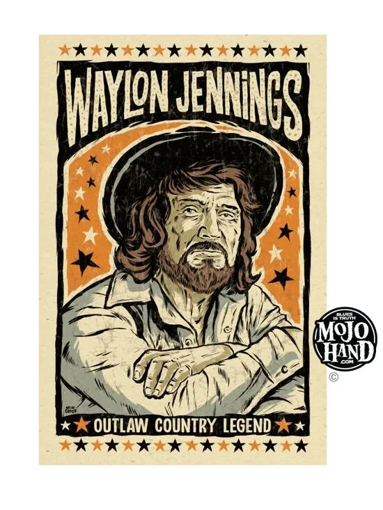 Waylon Jennings tribute art print - 12