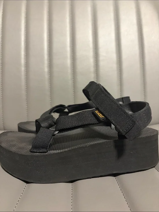 Teva Black Platform Sport Sandals