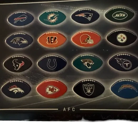 NFL Team Logo Metal Sign Black and Multicolor Game Room Man Cave 24.5” x 9”