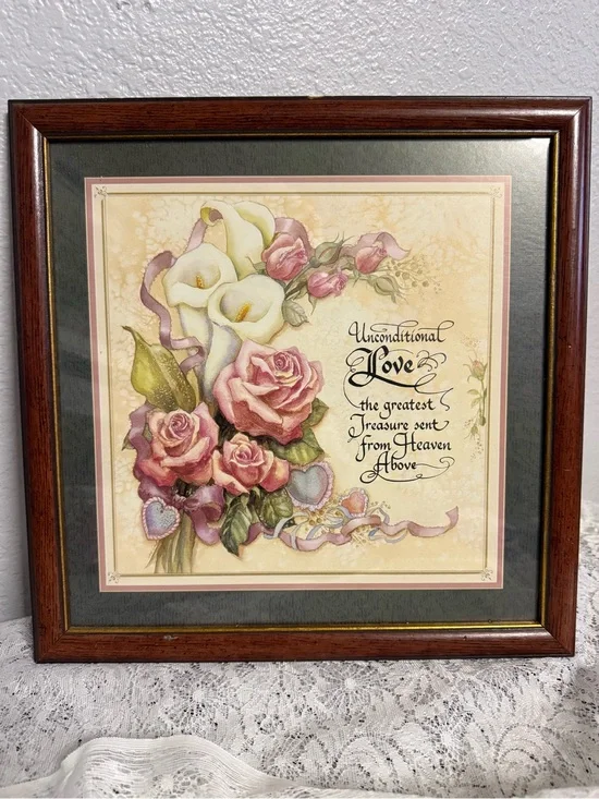 Vintage Home Interiors Pink and Cream Floral 