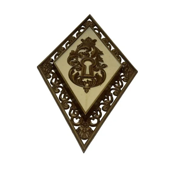 syroco wall plaques vintage plastic brown NO 4271 KEY HOLE‎
