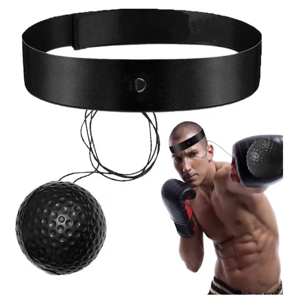 Boxing Speed Ball Set Of‎ 2 Elastic Headband & Black Ball Headband Style Fitness