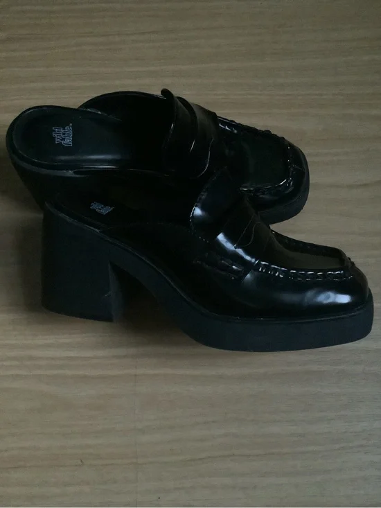 wild fable Black Patent Platform Penny Loafer Mules