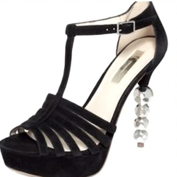 INC International Concepts Black Suede Platform w/ Embellished 