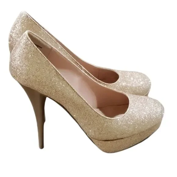 Sparkle platform heels by SM New York